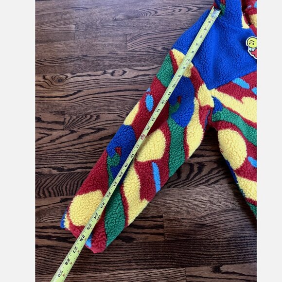 Reversible Paint Sherpa Colorful Fleece Jacket -Cool Shirtz -Womens Small Medium - Picture 5 of 9